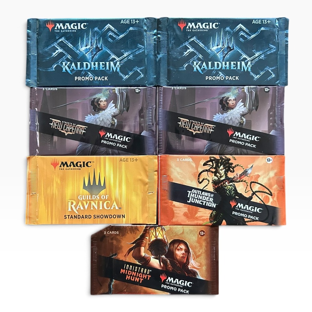 Magic The Gathering Promo Pack Bundle Mixed Sets 7 Packs NEW!